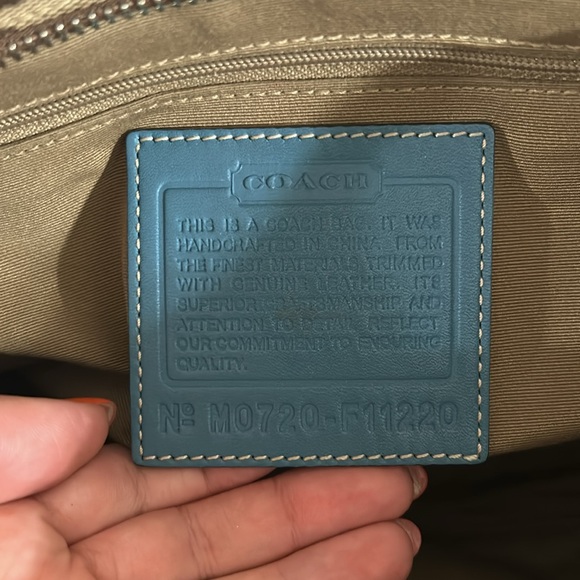 *RARE* Coach F11220 Jacquard Hampton Tan/Blue Satchel Shoulder Bag - Picture 13 of 13